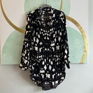 Express Patterned Button Down Shirt